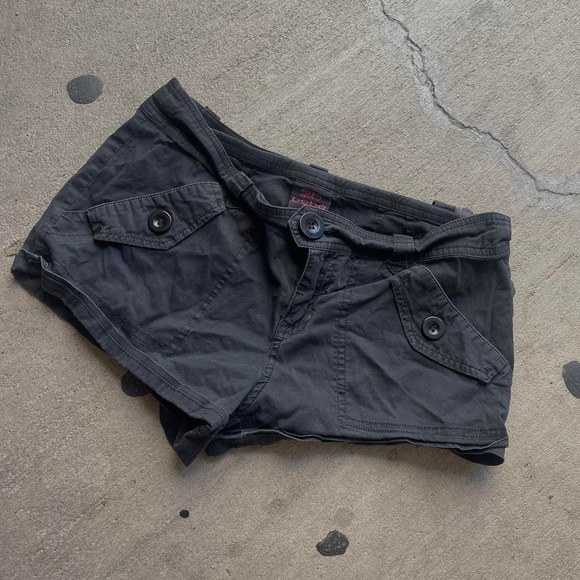 Black Bedazzled Bebe Micro Shorts - Picture 3 of 5